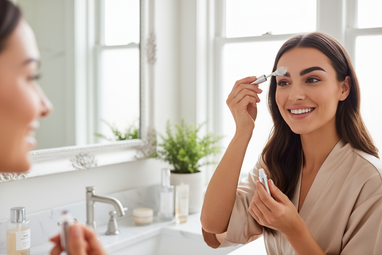 Beauty-Routine mit Augenbrauen-Creme