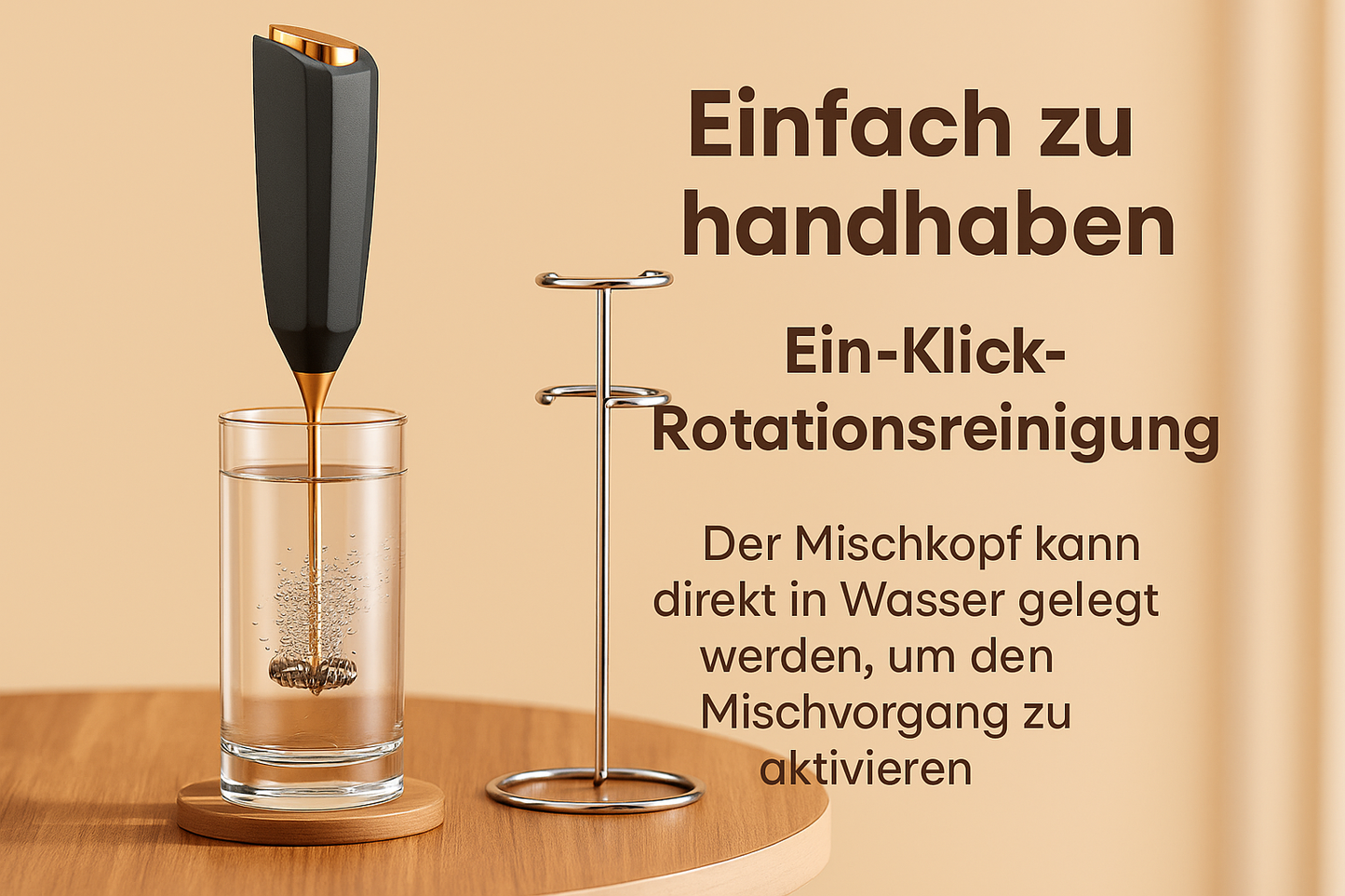 Deutsche Version des Milchaufschäumer-Produktbildes