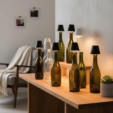 Flaschenlampe Deko-Arrangement