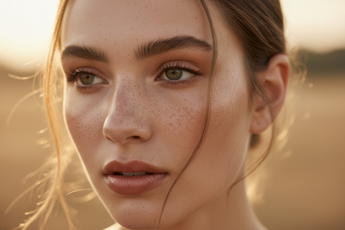 Natürliche Sommersprossen Look